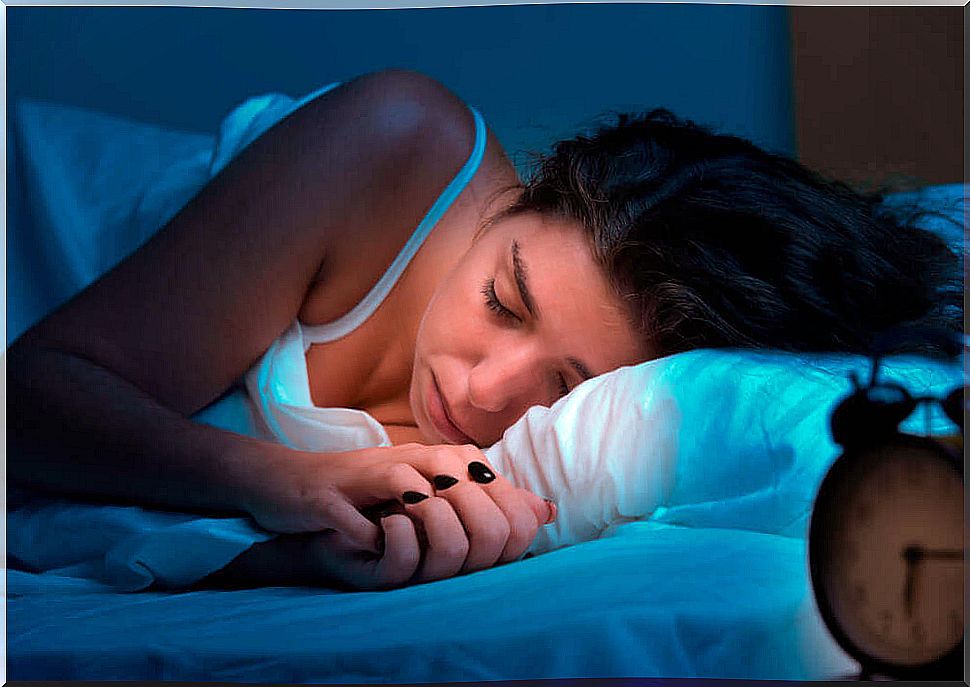 sleeping girl in bed, sleep hygiene