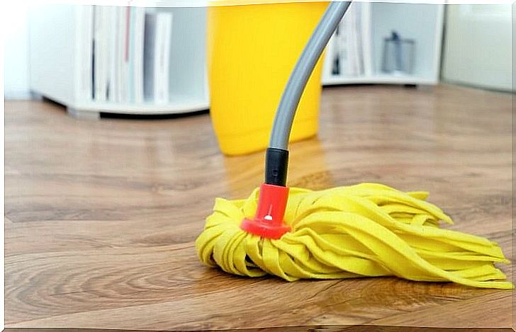 Wooden floor mop