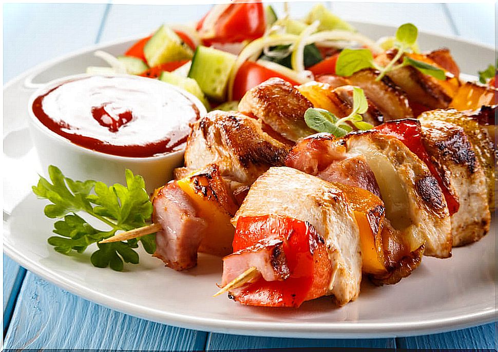 Chicken skewers