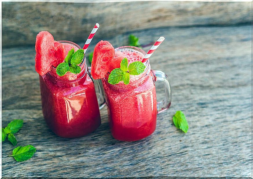 strawberry and watermelon slushie