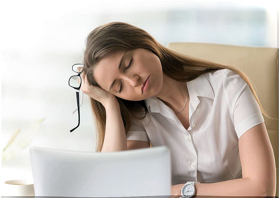 Woman tired of work