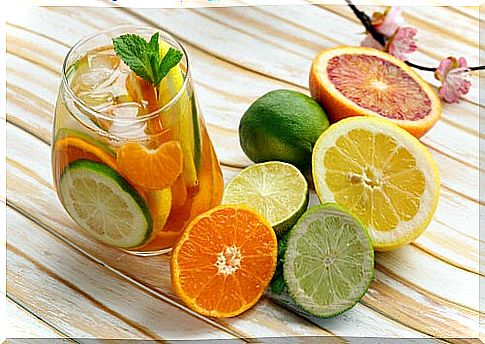 Lemon, orange and grapefruit