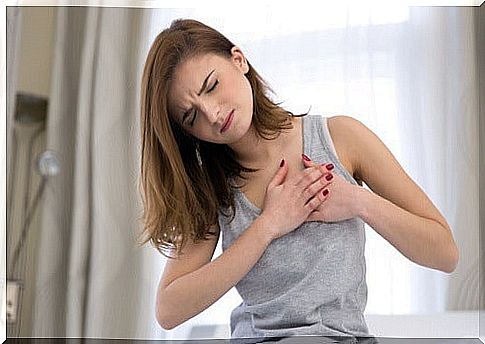 Woman with chest pain