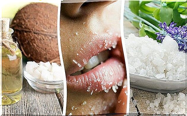 Homemade salt and coconut scrub for the whole body