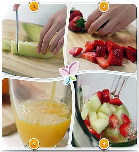 Melon, Orange and Strawberry Juice Recipe