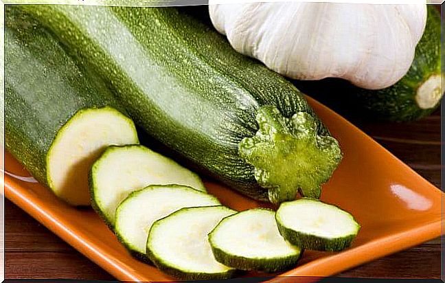 Sliced ​​zucchini